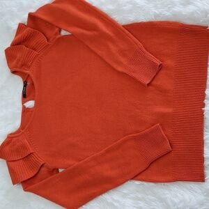 THEME ruffle longsleeve sweater orange size M